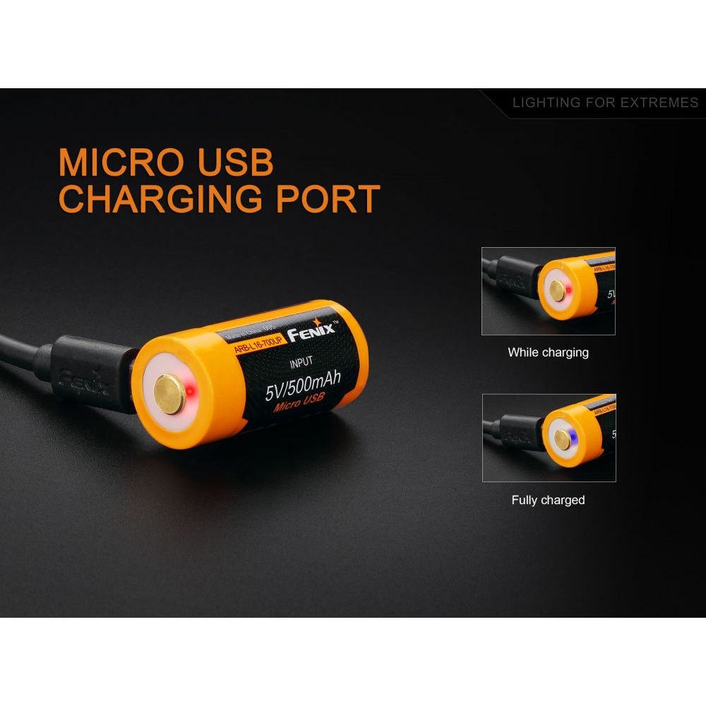 Dobíjecí USB baterie Fenix RCR123A / 16340 700mAh High Current (Li-ion) - Fenix