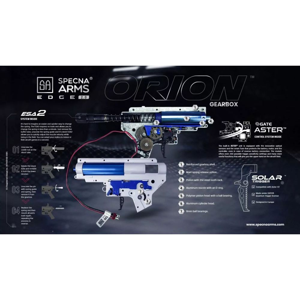 M4 - RRA SA-E05 EDGE 2.0™GATE ASTER - černá - Specna Arms 