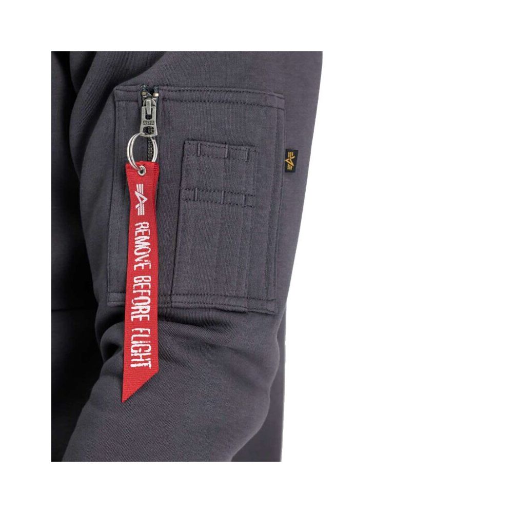 Mikina front print hoody - vintage grey - Alpha Industries