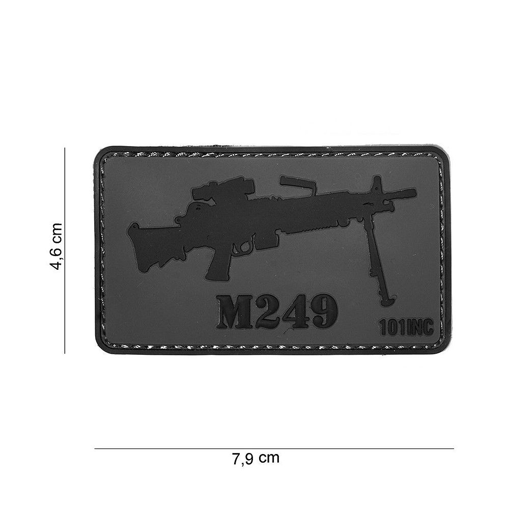Nášivka PVC M249  - šedá/černá  - 101. INC