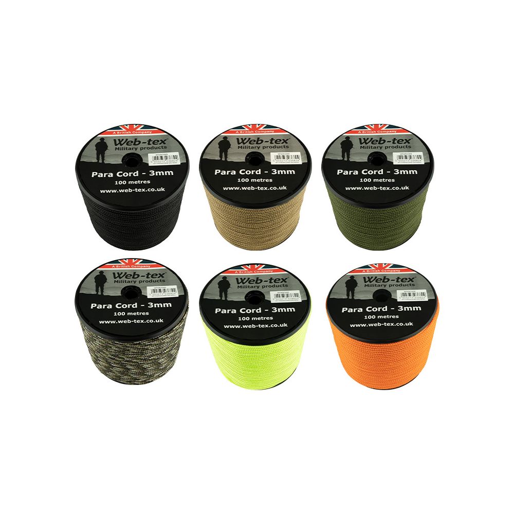 Paracordové lano - průměr 3mm - délka 100m - Web-tex