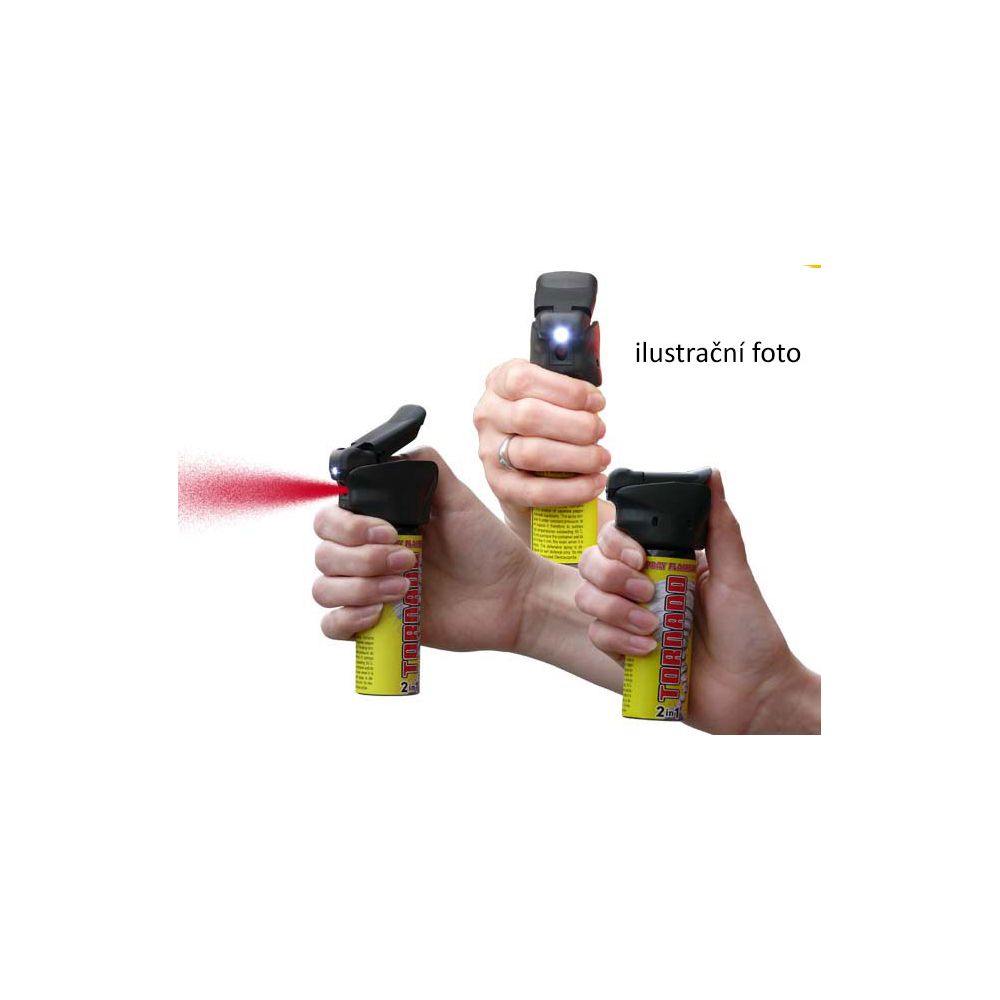 Pepřový sprej POLICE TORNADO se svítilnou (SFL-01-50) - 50ml - ESP
