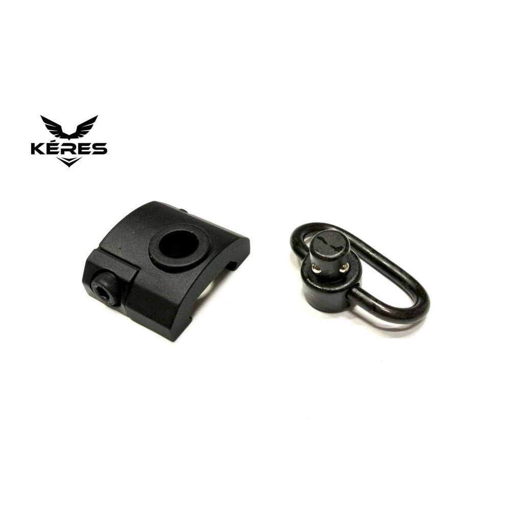 QD poutko popruhu Sling Swivel s montáží na RIS  lištu - černé - SHS