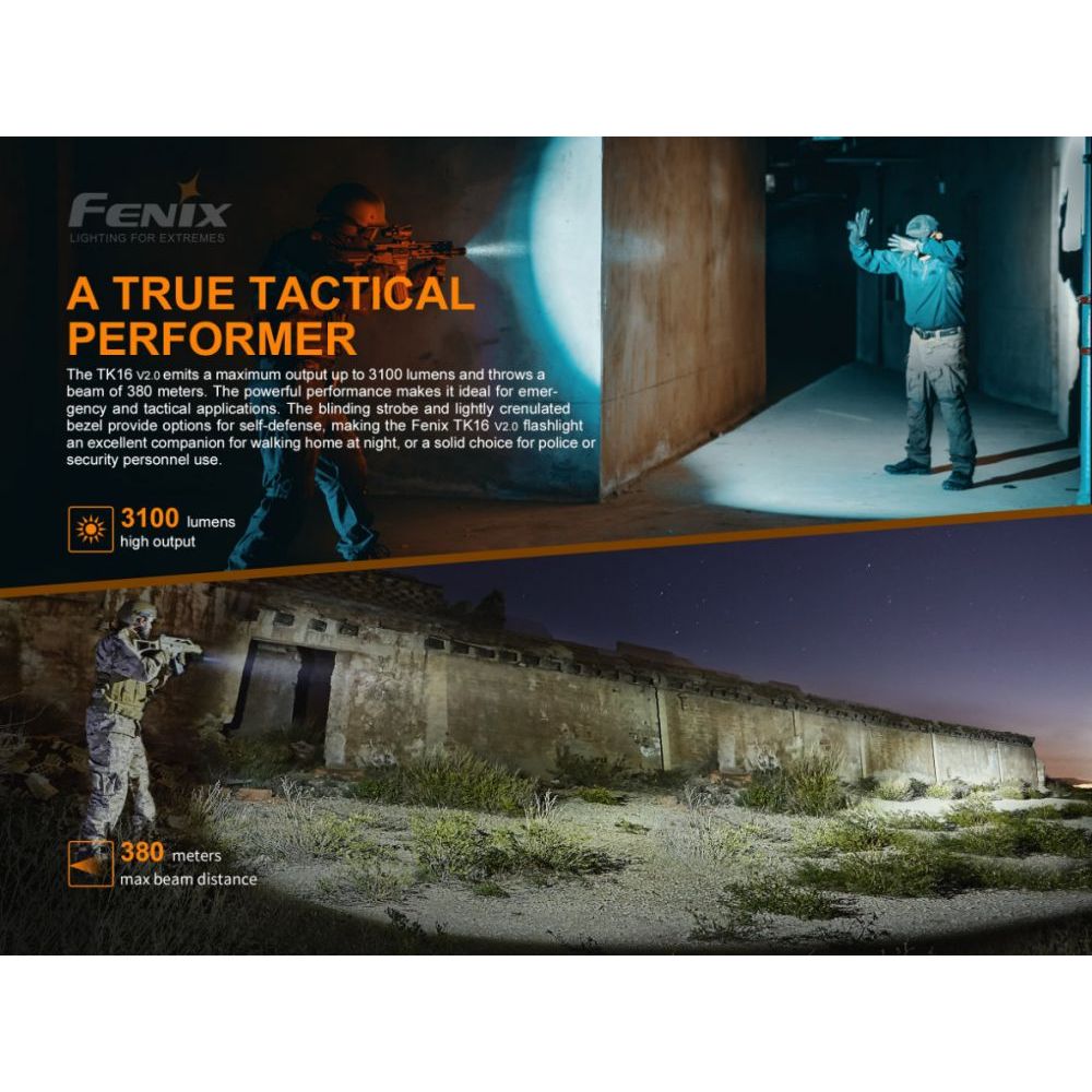 Taktická LED svítilna TK16 V2.0 - Fenix